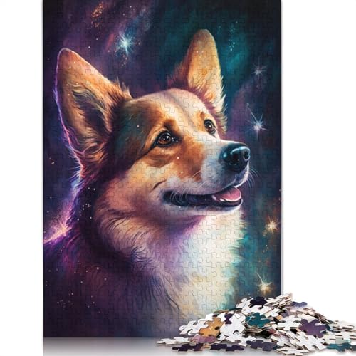 Puzzle 1000 Teile für Erwachsene, Buntes Graffiti-Corgi-Puzzle für Erwachsene, Holzpuzzles, herausfordernd zu vervollständigen, Aber lustig und humorvoll, 75 x 50 cm von LiJianXXL