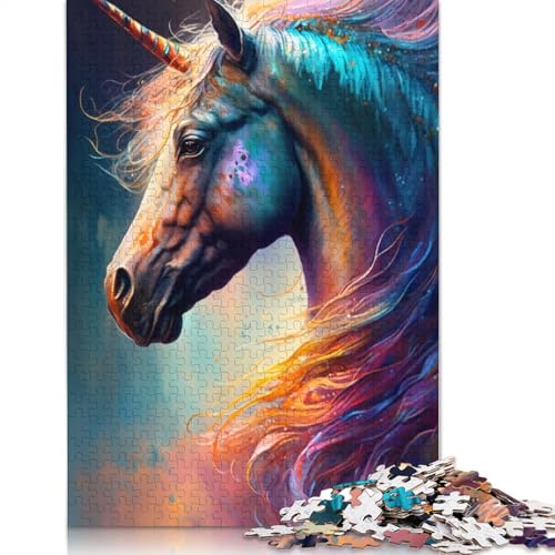 Puzzle 1000 Teile für Erwachsene, Einhorn-Graffiti-Kunst, Puzzles für Erwachsene, Holzpuzzle, Spielzeug, Denkspiel, 75 x 50 cm von LiJianXXL