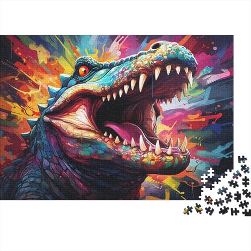 Puzzle 1000 Teile für Erwachsene, Fantasie, buntes Krokodil, Puzzle für Erwachsene, Holzpuzzle, Puzzle für Erwachsene, Geschenke für Erwachsene, 50 x 75 cm von LiJianXXL