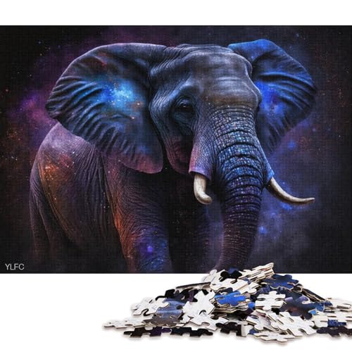 Puzzle 1000 Teile für Erwachsene, Galaktischer kosmischer Elefant, Puzzle für Erwachsene, Kartonpuzzle, Lernspiele, Heimdekorationspuzzle (Größe 38 * 26 cm) von LiJianXXL