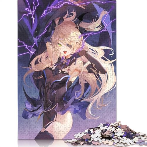 Puzzle 1000 Teile für Erwachsene, Genshin Impact Fischl-Puzzles für Erwachsene, Kartonpuzzle, interessante Puzzles zur Stressreduzierung (Größe 38 x 26 cm) von LiJianXXL