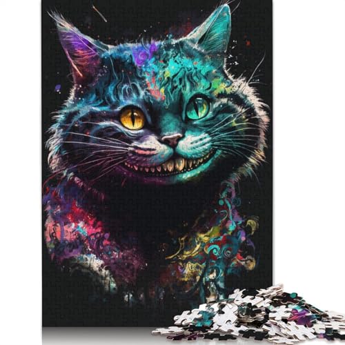 Puzzle 1000 Teile für Erwachsene, Graffiti-Katze, Puzzle für Erwachsene, Holzpuzzle, Spielzeug, Denkspiel, 75 x 50 cm von LiJianXXL