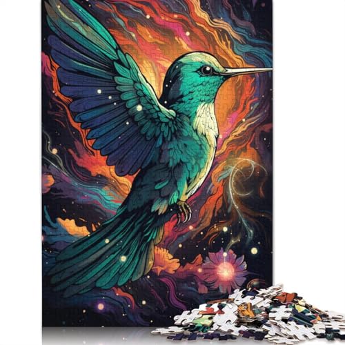 Puzzle 1000 Teile für Erwachsene, Kolibris im Weltraum, Puzzles für Erwachsene, Kartonpuzzle, Spielzeug, Denkspiel, 38 x 26 cm von LiJianXXL