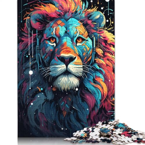 Puzzle 1000 Teile für Erwachsene, Kunst-Roboter-Löwe, Puzzle für Erwachsene, Holzpuzzle, Spielzeug, Denkspiel, 75 x 50 cm von LiJianXXL