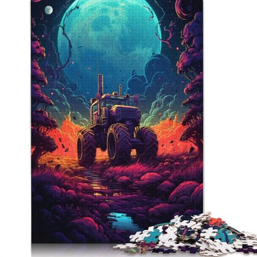 Puzzle 1000 Teile für Erwachsene, Psychedelischer Traktor, Puzzles für Erwachsene, Holzpuzzle, Spielzeug, Denkspiel, 75 x 50 cm von LiJianXXL