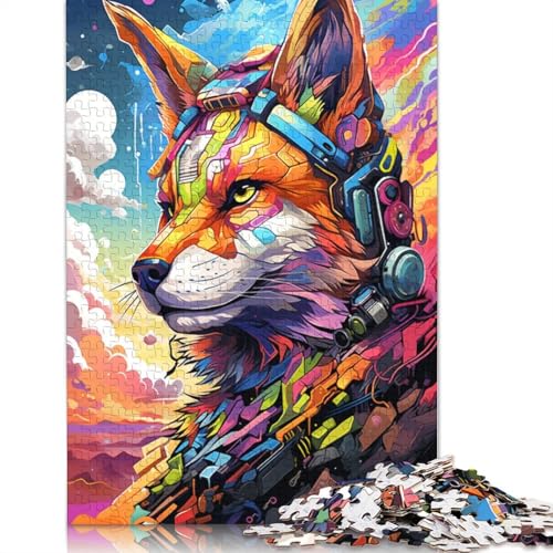 Puzzle 1000 Teile für Erwachsene, Puzzle Roboterfuchs, Puzzle für Erwachsene, Holzpuzzle, anspruchsvolles Spiel, 75 x 50 cm von LiJianXXL