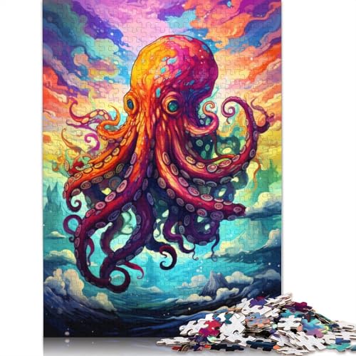 Puzzle 1000 Teile für Erwachsene, Schöner Oktopus, Puzzles für Erwachsene, Kartonpuzzle, Spielzeug, Denkspiel, 38 x 26 cm von LiJianXXL