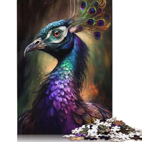 Puzzle 1000 Teile für Erwachsene, Tier-Pfauen-Vogel-Puzzle, Puzzle für Erwachsene, Kartonpuzzle, Spielzeug, Denkspiel, 38 x 26 cm von LiJianXXL