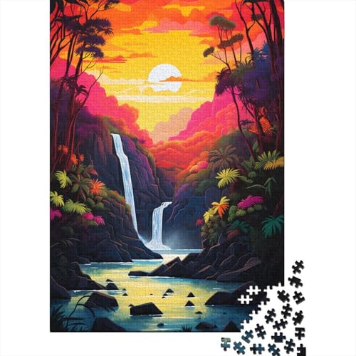 Puzzle 1000 Teile für Erwachsene, Wald mit Sternen, Puzzles für Erwachsene, Holzpuzzles, tolles Geschenk für Erwachsene (Größe 75 x 50 cm) von LiJianXXL