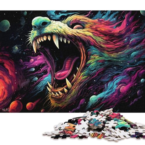 Puzzle 1000 Teile für Erwachsene, Wütender Luchs, Puzzle für Erwachsene, Holzpuzzle, lustiges Geschenk 75x50cm/1000 Teile von LiJianXXL