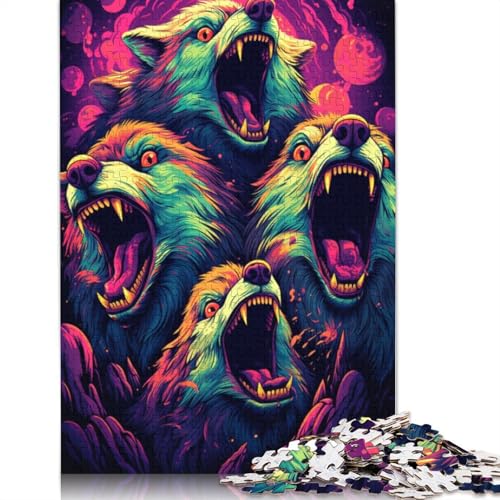 Puzzle 1000 Teile für Erwachsene, Wütender Wolf, Puzzles für Erwachsene, Papppuzzle, Spielzeug, Denkspiel, 38 x 26 cm von LiJianXXL