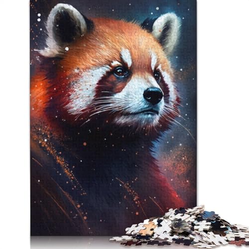 Puzzle 1000 Teile für Erwachsene, buntes Graffiti, roter Panda, Puzzles für Erwachsene, Holzpuzzle, Spielzeug, Denkspiel, 75 x 50 cm von LiJianXXL