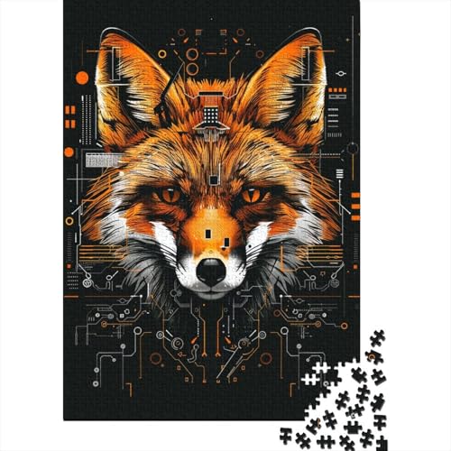 Puzzle 1000 Teile für Erwachsene Art Fox Quadratisches Puzzle für Erwachsene & Kinder Holzpuzzle Einzigartiges Puzzleteil Lernspiele Spielzeug Größe: 75x50 cm von LiJianXXL