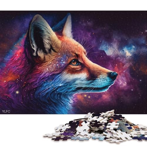 Puzzle 1000 Teile für Erwachsene und Kinder, Cosmic Galaxy Fox-Puzzle für Erwachsene, Kartonpuzzle, Lernspiel, Herausforderungsspielzeug (Größe 38 * 26 cm) von LiJianXXL