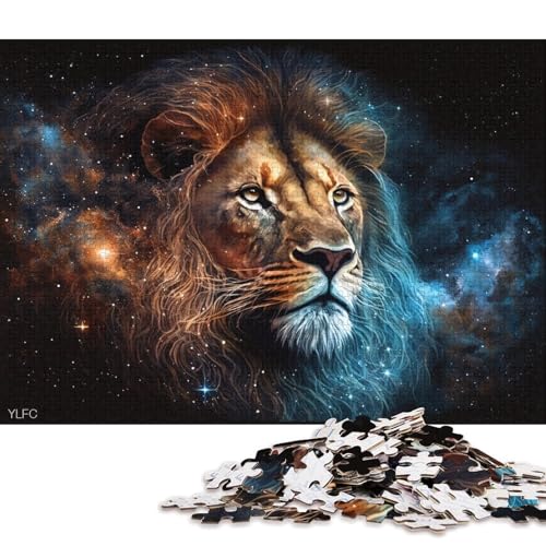 Puzzle 1000 Teile für Erwachsene und Kinder, Cosmos Lion-Puzzle für Erwachsene, Holzpuzzle, Lernspiel, Herausforderungsspielzeug (Größe 75 * 50 cm) von LiJianXXL