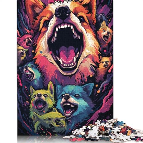 Puzzle 1000 Teile für Erwachsene und Kinder, Wütendes Corgi-Puzzle für Erwachsene, Holzpuzzle, interessantes Puzzle zur Stressreduzierung, 75 x 50 cm von LiJianXXL