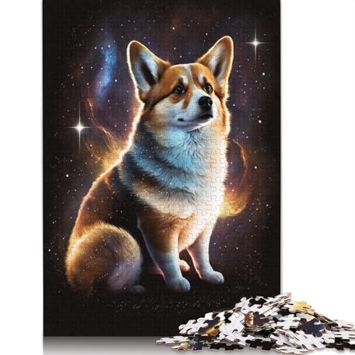 Puzzle 1000 Teile für Erwachsene und Kinder Galaxy Corgi Puzzle für Erwachsene, Holzpuzzle, Lernspiel, Herausforderungsspielzeug (Größe 75 * 50 cm) von LiJianXXL