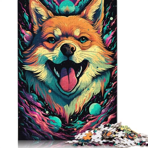 Puzzle 1000 Teile für Erwachsene und Kinder Shiba Inu Tierpuzzle für Erwachsene Holzpuzzles Interessantes Puzzle zur Stressreduzierung 75x50cm von LiJianXXL