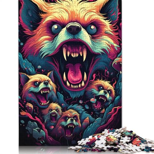 Puzzle 1000 Teile für Erwachsene und Kinder Wütender roter Panda Puzzle für Erwachsene Papppuzzle Interessantes Puzzle zur Stressreduzierung 38x26cm von LiJianXXL