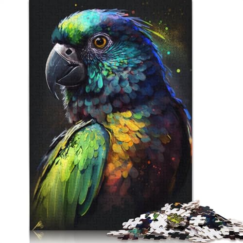 Puzzle 1000 Teile für Erwachsene und Kinder von Papagei-Vogel. Puzzle für Erwachsene. Holzpuzzle. Tolles Geschenk für Erwachsene und Kinder. 75 x 50 cm von LiJianXXL