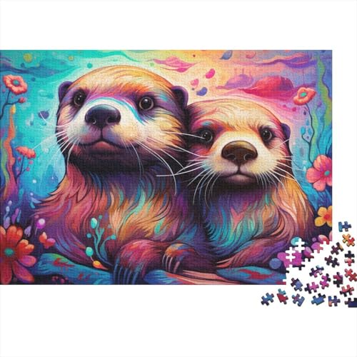 Puzzle Bunter Otter 1000 Teile Puzzle für Erwachsene Holzpuzzle für Erwachsene und Kinder ab 12 Jahren Spielzeug Denkspiel 50x75cm von LiJianXXL