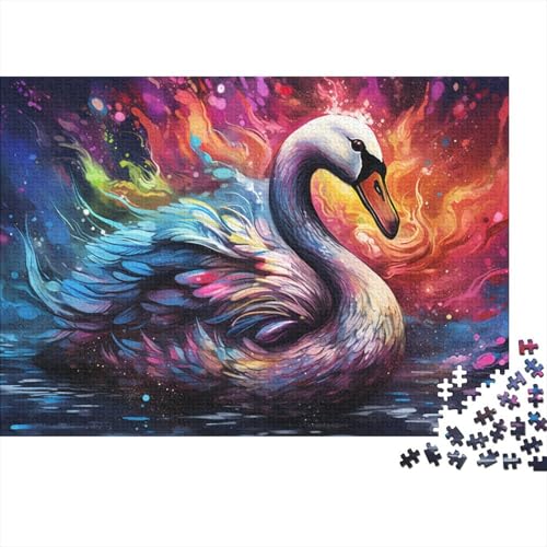 Puzzle Color Swan 1000-teiliges Puzzle für Erwachsene, Holzpuzzle für Erwachsene und Kinder ab 12 Jahren, Spielzeug, Denkspiel, 50 x 75 cm von LiJianXXL