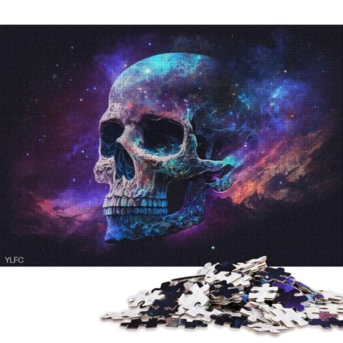 Puzzle Cosmic Art Skull 1000-teiliges Puzzle aus Karton für Erwachsene und Kinder ab 12 Jahren, Heimdekoration (Größe 38 * 26 cm) von LiJianXXL