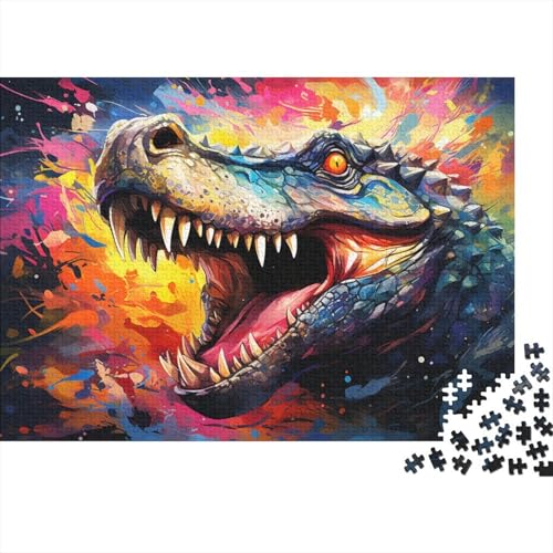 Puzzle Fantasie Buntes Krokodil 1000-teiliges Puzzle für Erwachsene, Holzpuzzle für Erwachsene und Kinder ab 12 Jahren, Spielzeug, Denkspiel, 50 x 75 cm von LiJianXXL