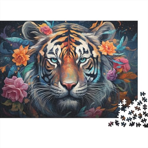 Puzzle Fantasy Color Tiger 1000-teiliges Puzzle für Erwachsene, Holzpuzzle für Erwachsene und Kinder ab 12 Jahren, Spielzeug, Denkspiel, 50 x 75 cm von LiJianXXL