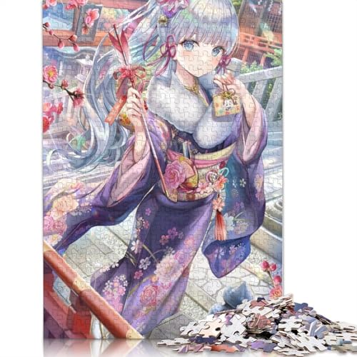 Puzzle Genshin Impact, Puzzle für Erwachsene, 1000-teiliges Holzpuzzle, Puzzle für 12-Jährige, Familienunterhaltungsspielzeug (Größe 75 x 50 cm) von LiJianXXL