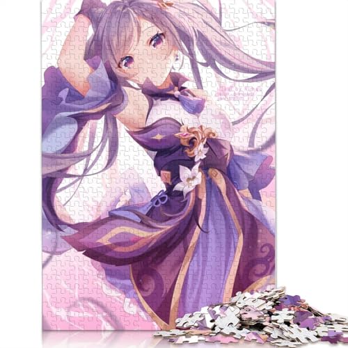 Puzzle Genshin Impact, Puzzle für Erwachsene, 1000-teiliges Holzpuzzle, Puzzle für 12-Jährige, Familienunterhaltungsspielzeug (Größe 75 x 50 cm) von LiJianXXL