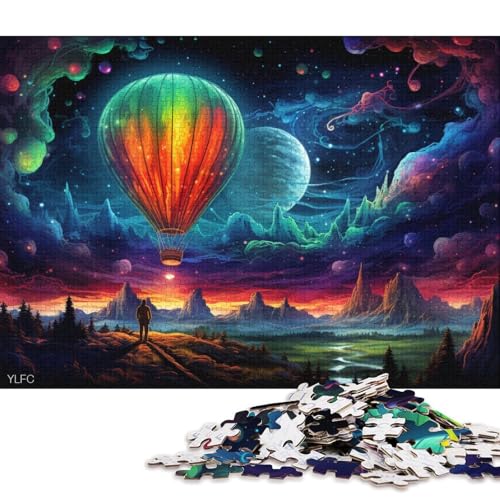 Puzzle-Geschenke für Erwachsene, Bunte Heißluftballons, Puzzles für Erwachsene, 1000 Holzpuzzles für Teenager und Erwachsene, tolles Geschenk für Erwachsene 75x50cm/1000 Teile von LiJianXXL