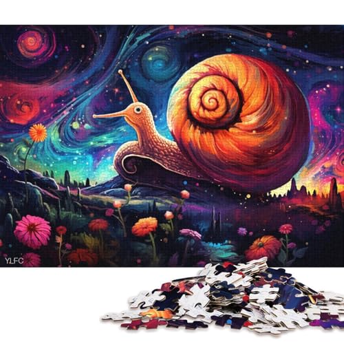 Puzzle-Geschenke für Erwachsene, Bunte Schnecken-Puzzles für Erwachsene, 1000 Holzpuzzles für Teenager und Erwachsene, tolles Geschenk für Erwachsene 75x50cm/1000 Teile von LiJianXXL