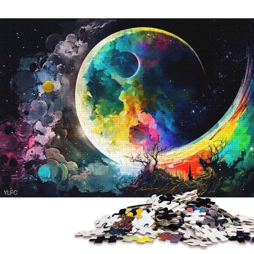 Puzzle für Erwachsene, 1000 Puzzle-Spielzeug, buntes Mond-Puzzle für Erwachsene, Holzpuzzle, anspruchsvoll, Aber unterhaltsam und humorvoll (Größe 75 * 50 cm) von LiJianXXL