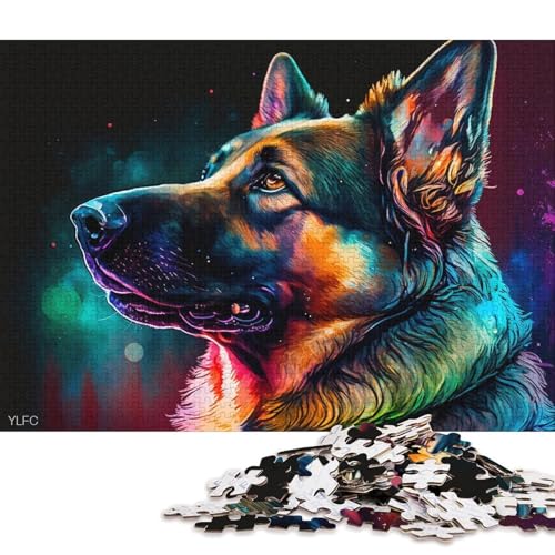 Puzzle für Erwachsene, 1000 Puzzle-Spielzeug, farbenfrohes Puzzle mit deutschem Schäferhund, Papppuzzle für Erwachsene, anspruchsvoll, Aber unterhaltsam und humorvoll (Größe 38 * 26 cm) von LiJianXXL