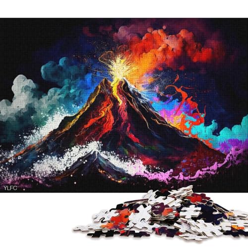 Puzzle für Erwachsene, 1000 Puzzle-Spielzeug, farbenfrohes Vulkan-Puzzle für Erwachsene, Papppuzzle, anspruchsvoll, Aber unterhaltsam und humorvoll (Größe 38 * 26 cm) von LiJianXXL