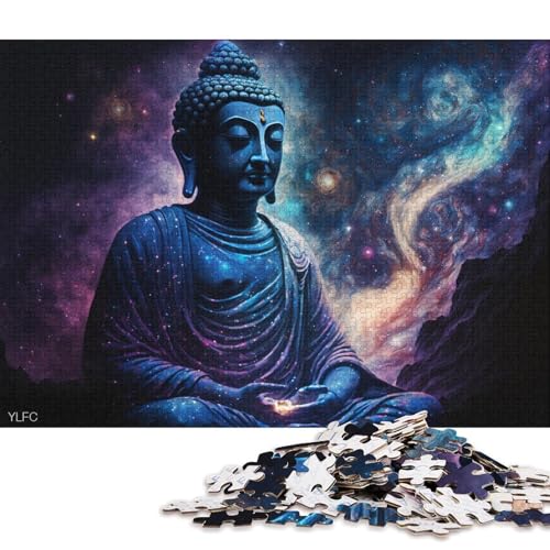 Puzzle für Erwachsene, 1000 Puzzle-Spielzeug, kosmische Kunst, Buddha-Puzzle für Erwachsene, Papppuzzle, anspruchsvoll, Aber unterhaltsam und humorvoll (Größe 38 * 26 cm) von LiJianXXL