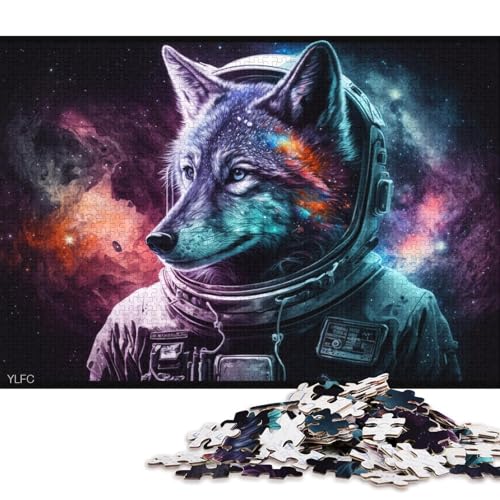 Puzzle für Erwachsene, 1000 Puzzle-Spielzeuge, Galaxie-Astronauten-Wolf-Puzzle für Erwachsene, Holzpuzzles, anspruchsvoll, Aber unterhaltsam und humorvoll (Größe 75 * 50 cm) von LiJianXXL