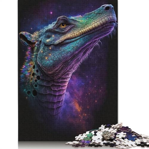 Puzzle für Erwachsene, 1000 Puzzle-Spielzeuge, Galaxy Art, Krokodil-Puzzle für Erwachsene, Holzpuzzles, anspruchsvoll, Aber unterhaltsam und humorvoll (Größe 75 * 50 cm) von LiJianXXL