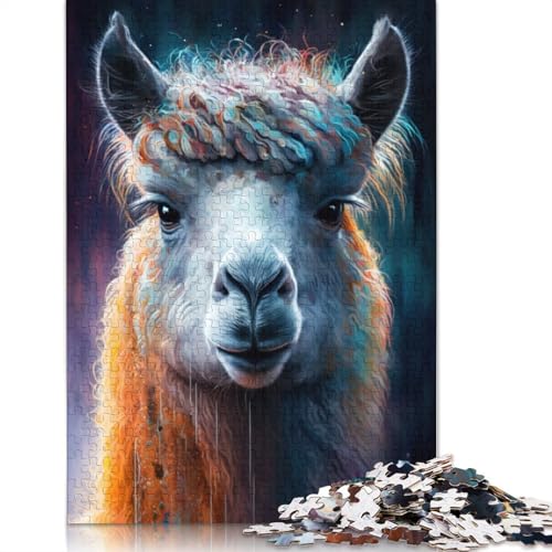 Puzzle für Erwachsene, 1000 Teile, Alpaka-Graffiti-Kunst, Puzzle für Erwachsene und Kinder, Holzpuzzle, Spielzeug, Denkspiel, 75 x 50 cm von LiJianXXL