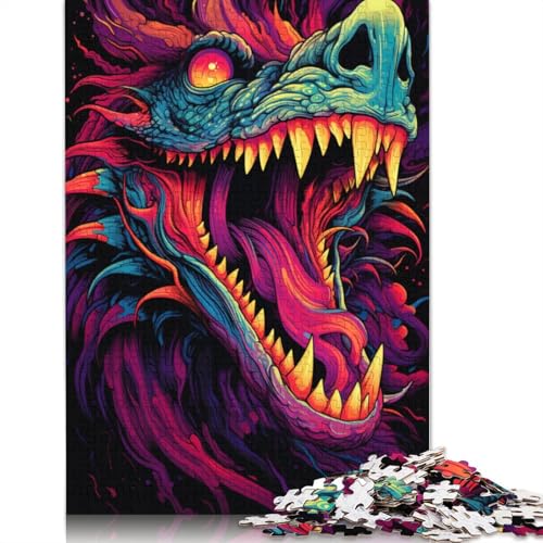 Puzzle für Erwachsene, 1000 Teile, Angry Art Dragons, Puzzle für Erwachsene, Holzpuzzle, Lernspielzeug, Familienspiele, 75 x 50 cm von LiJianXXL