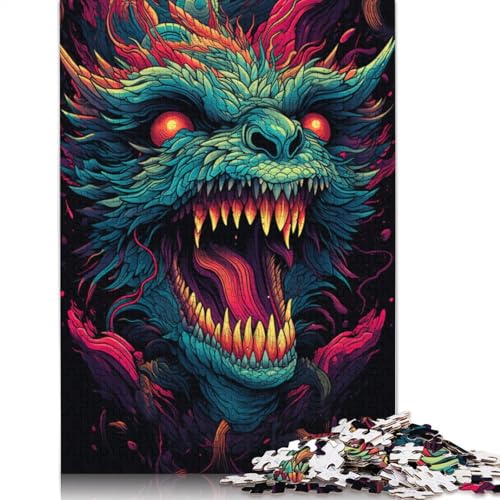 Puzzle für Erwachsene, 1000 Teile, Angry Art Dragons, Puzzle für Erwachsene und Kinder, Papppuzzle, Spielzeug, Denkspiel, 38 x 26 cm von LiJianXXL