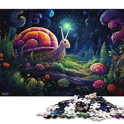 Puzzle für Erwachsene, 1000 Teile, Bunte Schnecken-Puzzles für Erwachsene, Puzzle aus Holz, Lernspielzeug, Familienspiele 75x50cm/1000 Teile von LiJianXXL