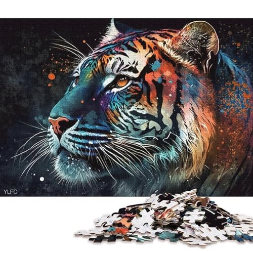 Puzzle für Erwachsene, 1000 Teile, Bunte Tiger-Puzzles für Erwachsene, Papppuzzles, tolle Geschenke zu Weihnachten (Größe 38 * 26 cm) von LiJianXXL