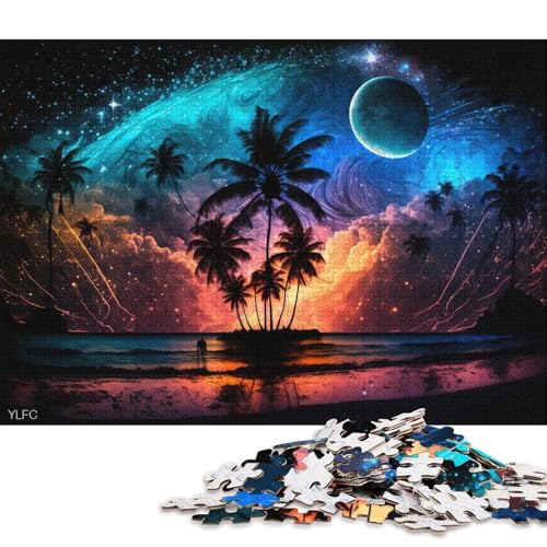 Puzzle für Erwachsene, 1000 Teile, Cosmic Art Beach, für Erwachsene und Kinder, Holzpuzzle, tolles Geschenk für Erwachsene (Größe 75 * 50 cm) von LiJianXXL