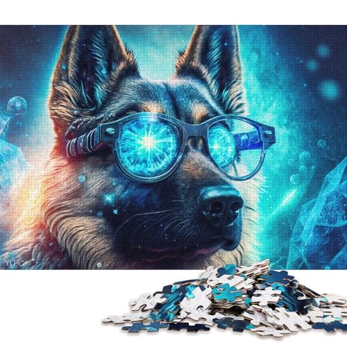 Puzzle für Erwachsene, 1000 Teile, Deutscher Schäferhund-Krieger, Kartonpuzzle, Familiendekoration (Größe 38 * 26 cm) von LiJianXXL