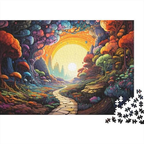 Puzzle für Erwachsene, 1000 Teile, Fantasie, farbenfrohe Landschaft, Puzzle für Erwachsene, Holzpuzzle, Lernspiel für Erwachsene und Kinder, 50 x 75 cm von LiJianXXL