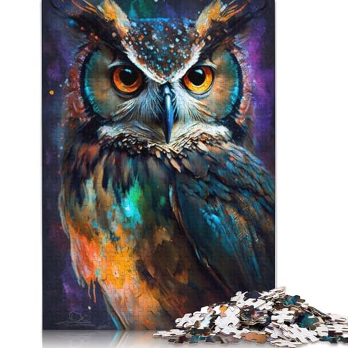 Puzzle für Erwachsene, 1000 Teile, Fantasie-Eulen-Puzzle für Erwachsene und Kinder, Holzpuzzle, Heimdekoration, Puzzle-Spielzeug, 75 x 50 cm von LiJianXXL