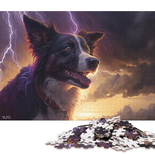 Puzzle für Erwachsene, 1000 Teile, Fantasy Art Border Collie, Puzzle für Erwachsene, Puzzle aus Pappe, Lernspielzeug, Familienspiele 38x26cm/1000 Teile von LiJianXXL