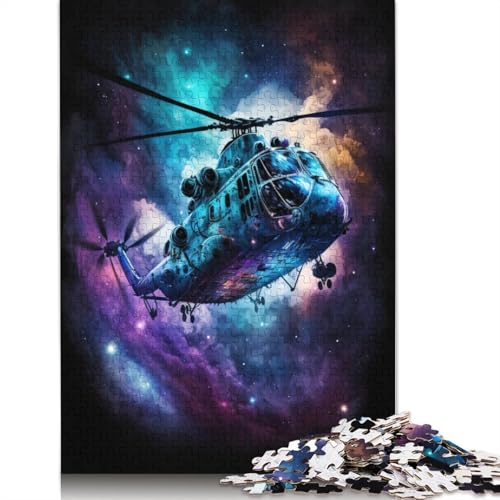 Puzzle für Erwachsene, 1000 Teile, Galaxie-Hubschrauber-Puzzle, Holzpuzzle, Familiendekoration (Größe 75 * 50 cm) von LiJianXXL